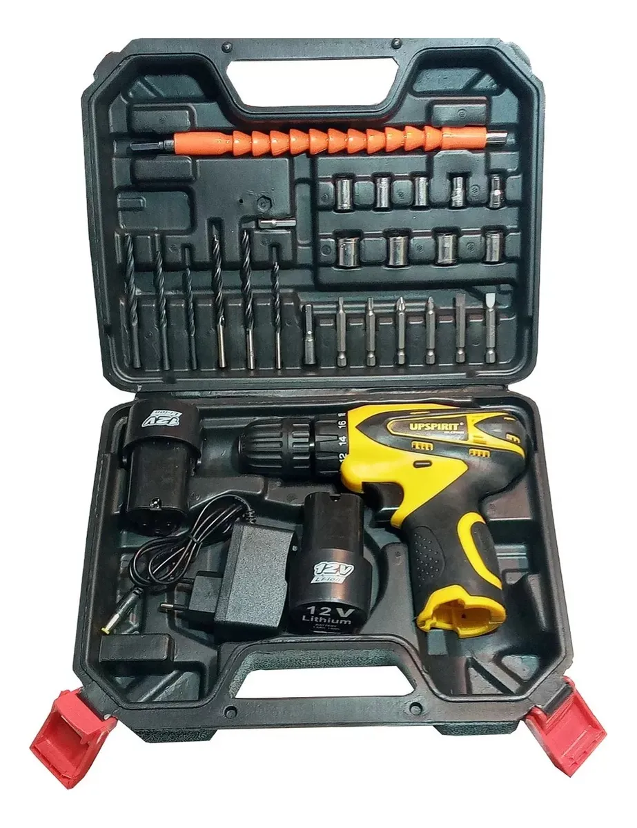Set Taladro+herramientas Inalámbrico Percutor Estuche