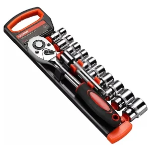 Juego De Dados Milimétricos De 12 Piezas Con Rachet Grande